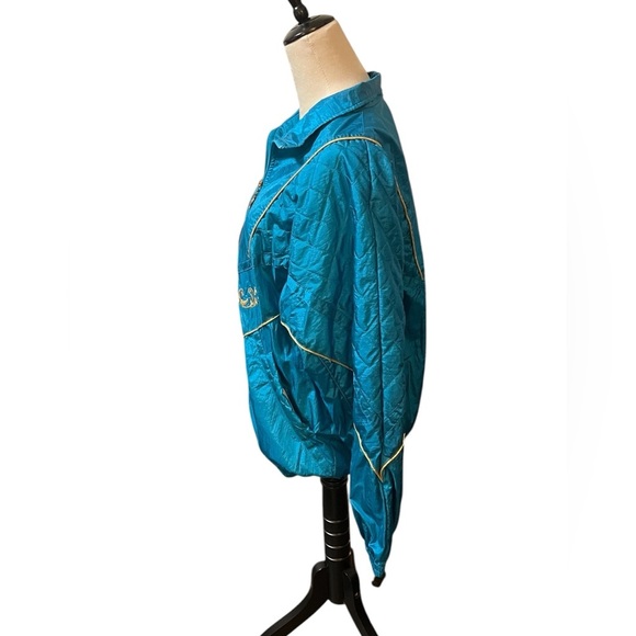 Vintage Bold Spirit Turquoise Windbreaker Jacket Size Large - Picture 2 of 5